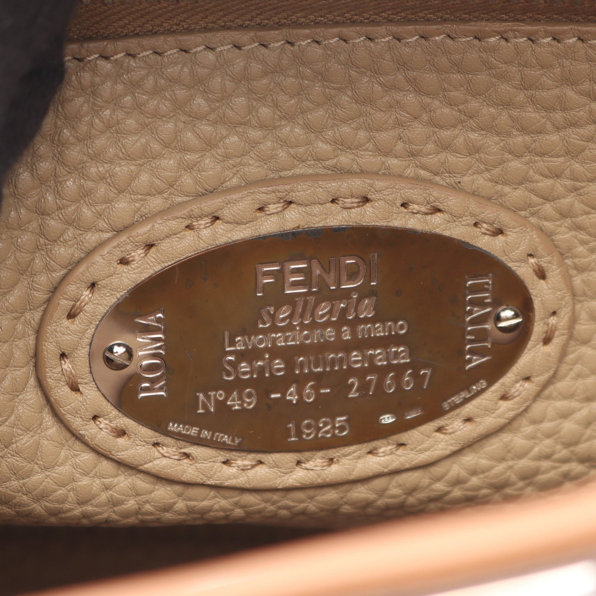 ピーカブー レギュラー セレリア ハンドバッグ レザー ブラウン 2WAY フェンディ バッグ FENDI