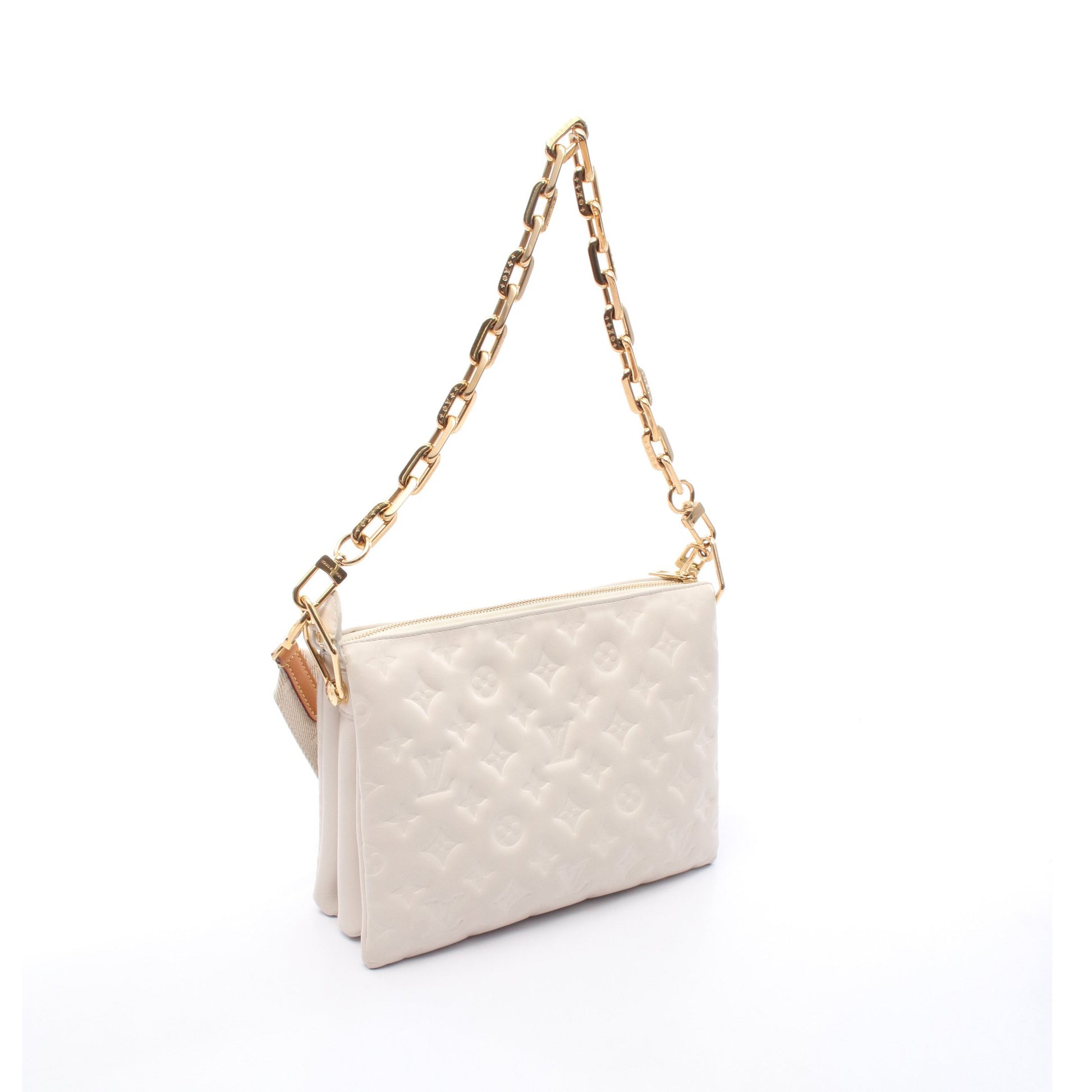 クッサンPM モノグラム チェーンショルダーバッグ レザー オフホワイト 2WAY ルイヴィトン バッグ LOUIS VUITTON