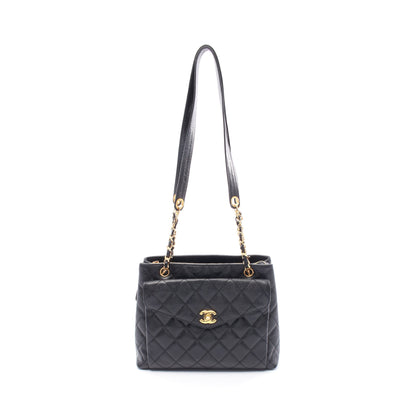 マトラッセ チェーンショルダーバッグ キャビアスキン ブラック ゴールド金具 シャネル バッグ CHANEL