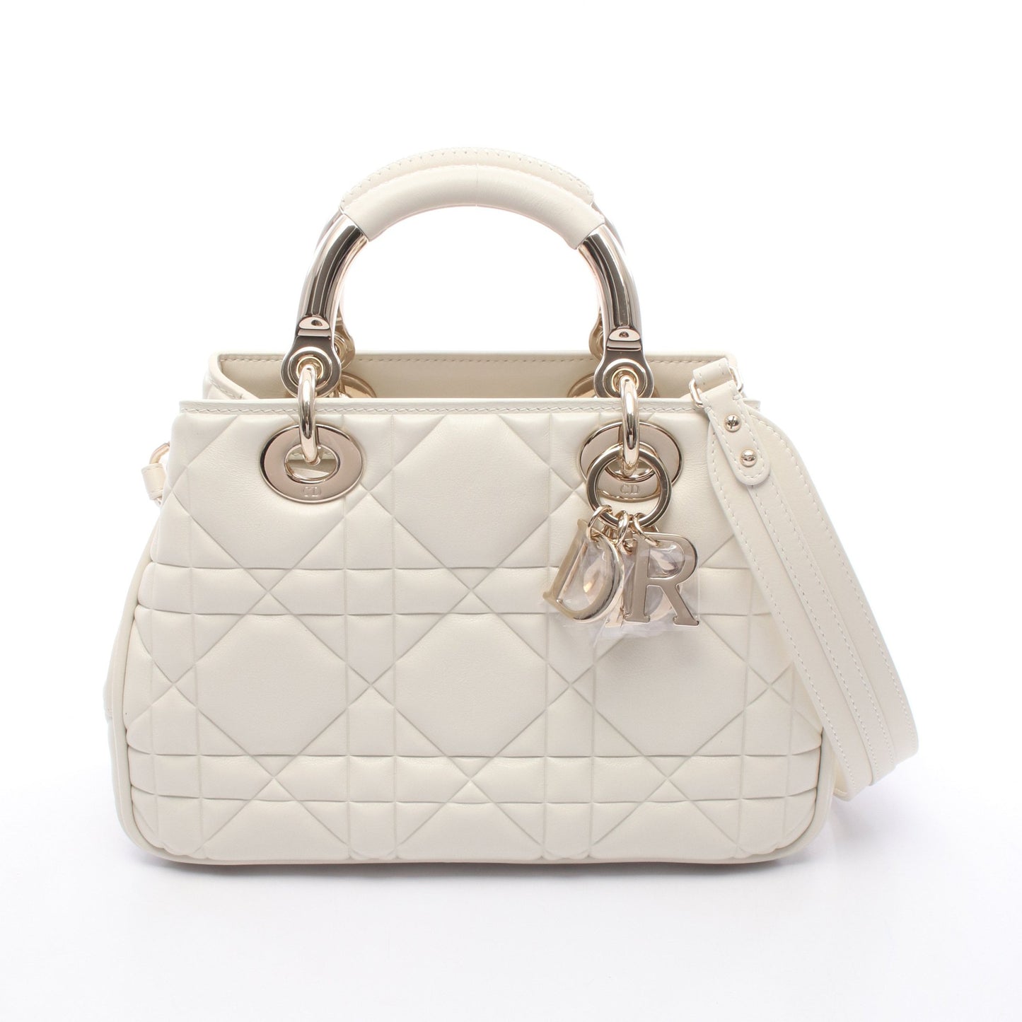 レディ 95.22 カナージュ ハンドバッグ レザー オフホワイト 2WAY クリスチャンディオール バッグ Christian Dior