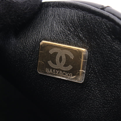 2.55 ミニマトラッセ Wチェーンショルダーバッグ レザー ブラック ゴールド金具 シャネル バッグ CHANEL