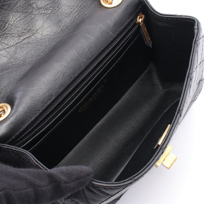 2.55 ミニマトラッセ Wチェーンショルダーバッグ レザー ブラック ゴールド金具 シャネル バッグ CHANEL