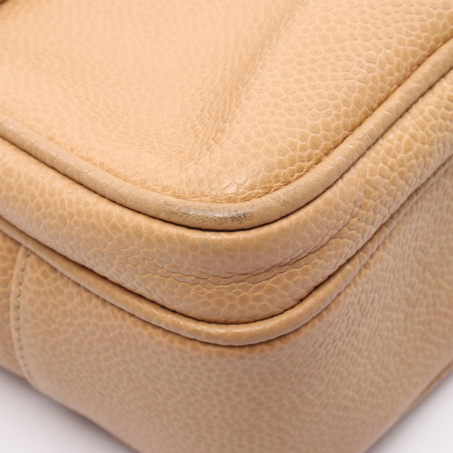 マトラッセ PST チェーンショルダーバッグ チェーントートバッグ キャビアスキン ベージュ ゴールド金具 シャネル バッグ CHANEL