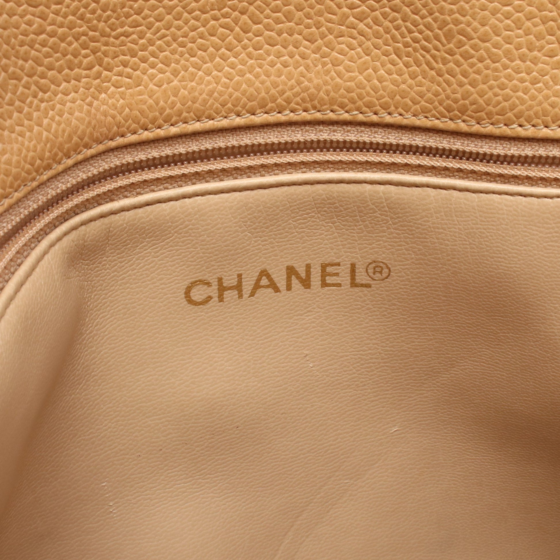 マトラッセ PST チェーンショルダーバッグ チェーントートバッグ キャビアスキン ベージュ ゴールド金具 シャネル バッグ CHANEL