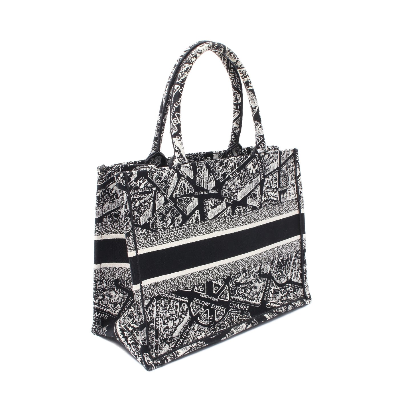 BOOK TOTE ブックトート ミディアム ハンドバッグ トートバッグ キャンバス ブラック ホワイト クリスチャンディオール バッグ Christian Dior