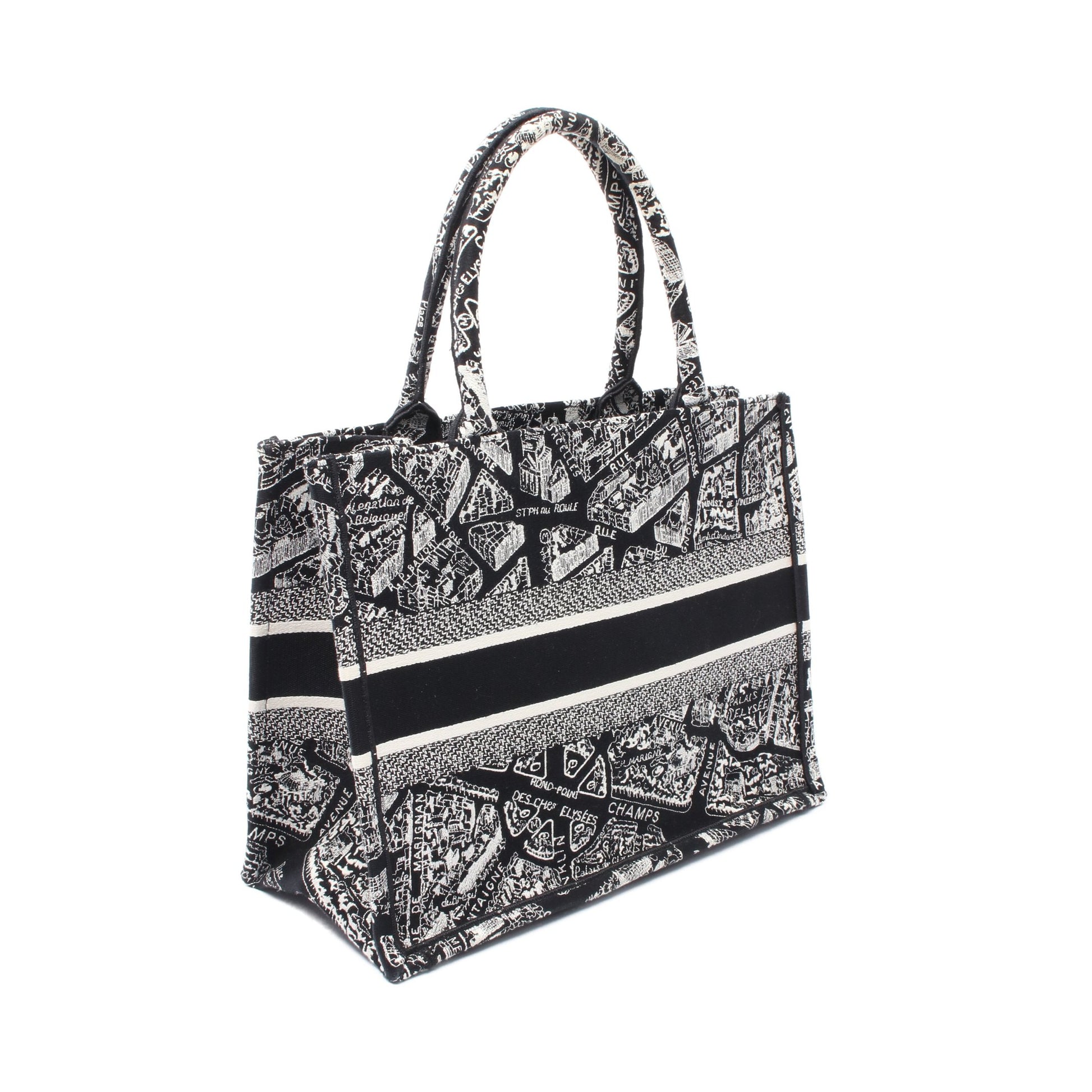 BOOK TOTE ブックトート ミディアム ハンドバッグ トートバッグ キャンバス ブラック ホワイト クリスチャンディオール バッグ Christian Dior