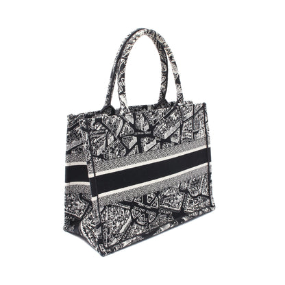 BOOK TOTE ブックトート ミディアム ハンドバッグ トートバッグ キャンバス ブラック ホワイト クリスチャンディオール バッグ Christian Dior