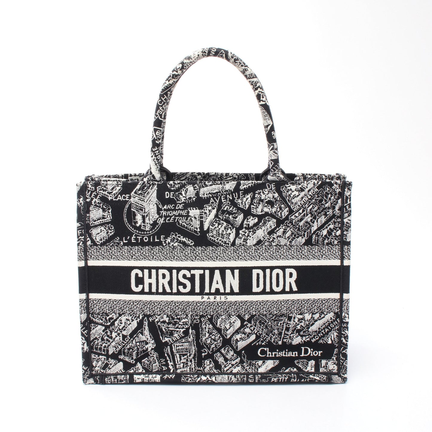 BOOK TOTE ブックトート ミディアム ハンドバッグ トートバッグ キャンバス ブラック ホワイト クリスチャンディオール バッグ Christian Dior