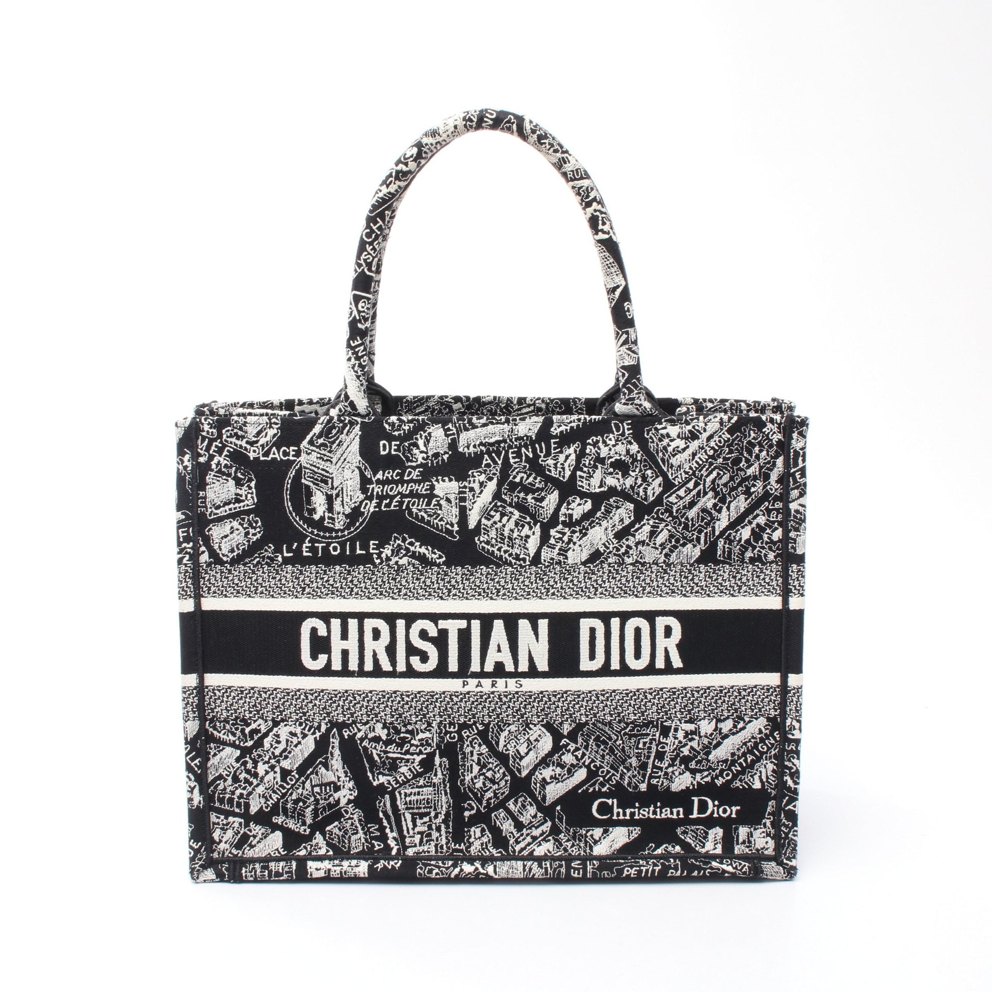 BOOK TOTE ブックトート ミディアム ハンドバッグ トートバッグ キャンバス ブラック ホワイト クリスチャンディオール バッグ Christian Dior