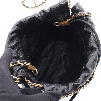 CHANEL 22 ミニ チェーンショルダーバッグ キャビアスキン ブラック ゴールド金具 シャネル バッグ CHANEL