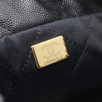 CHANEL 22 ミニ チェーンショルダーバッグ キャビアスキン ブラック ゴールド金具 シャネル バッグ CHANEL