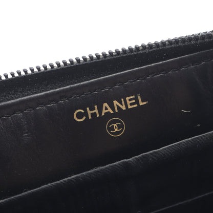 ココマーク ラウンドファスナー長財布 キャビアスキン ブラック ゴールド金具 シャネル 財布・小物 CHANEL
