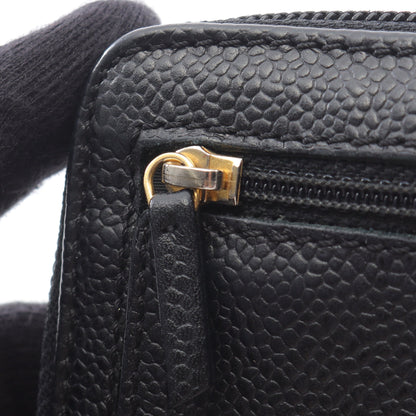 ココマーク ラウンドファスナー長財布 キャビアスキン ブラック ゴールド金具 シャネル 財布・小物 CHANEL