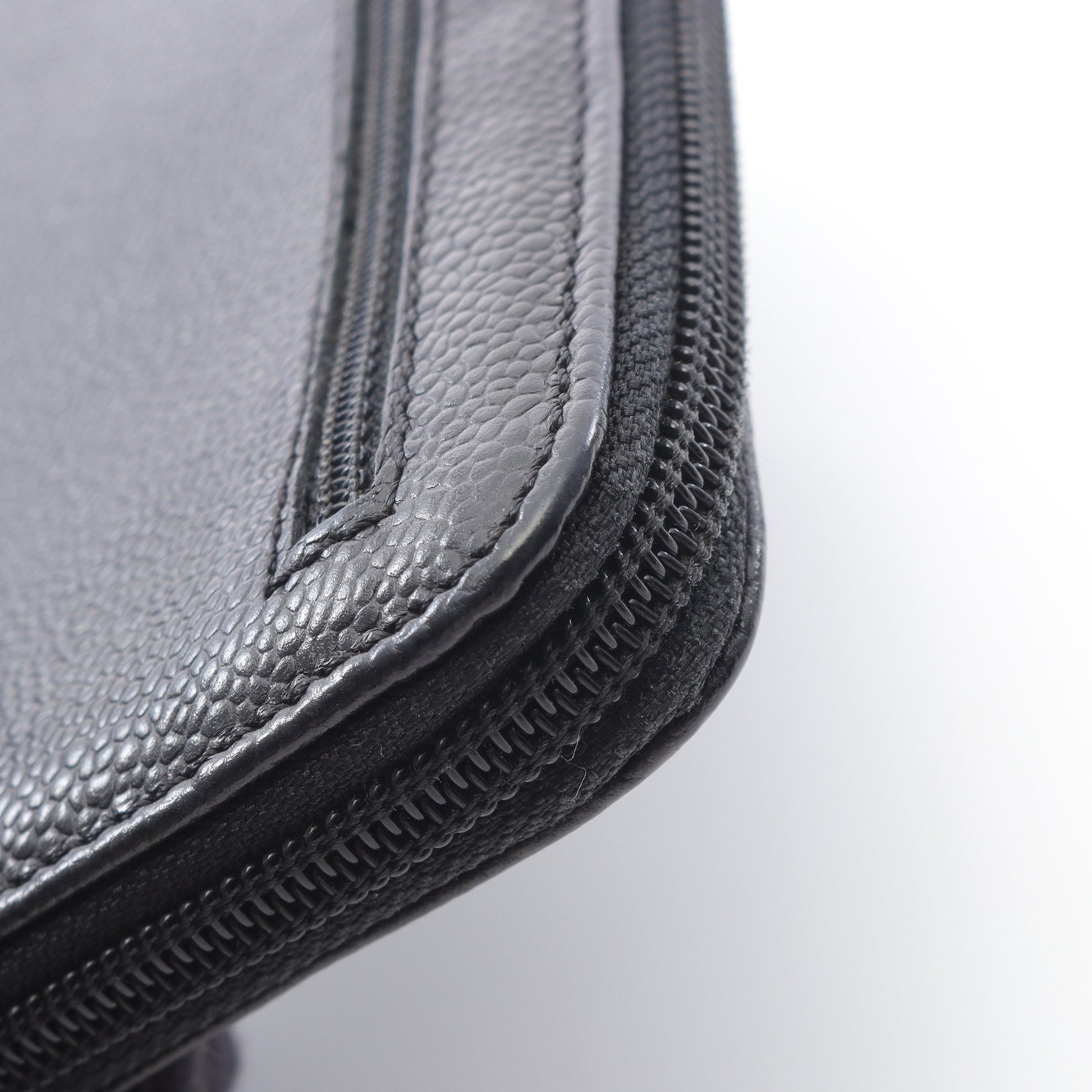 ココマーク ラウンドファスナー長財布 キャビアスキン ブラック ゴールド金具 シャネル 財布・小物 CHANEL