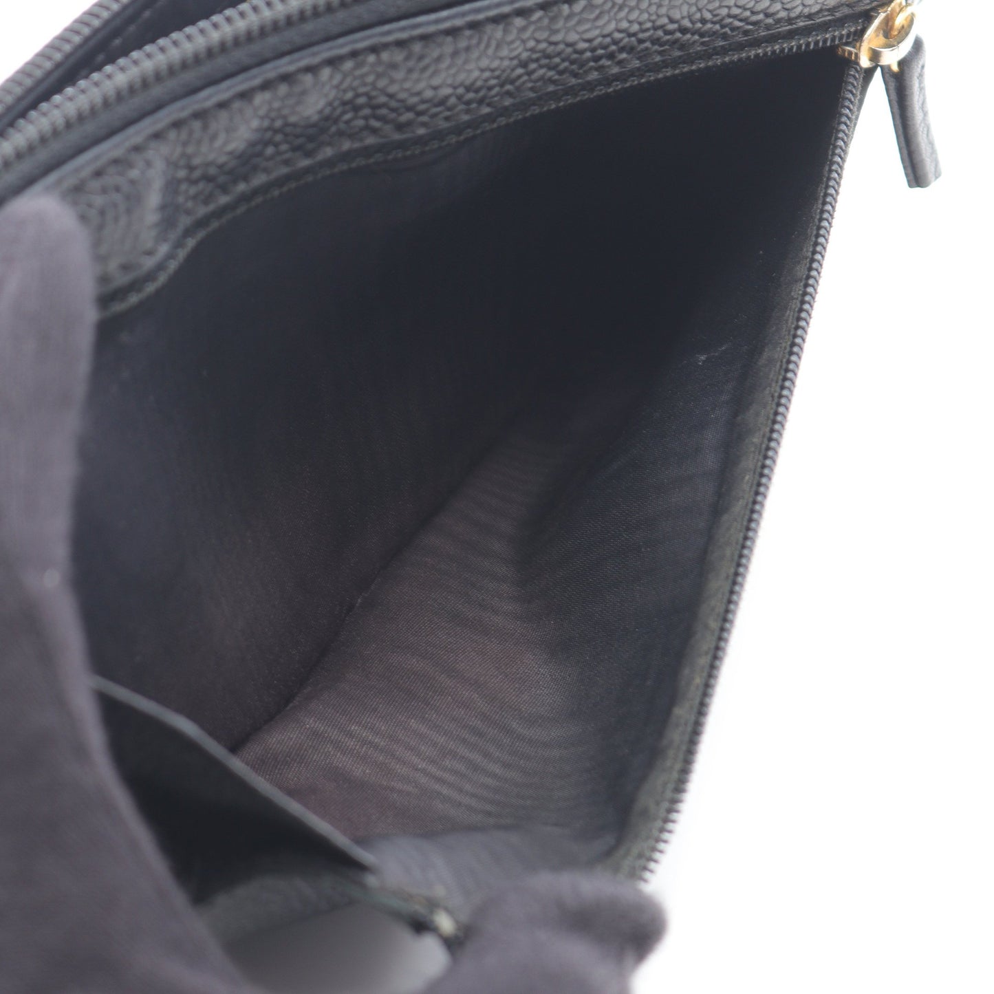 ココマーク ラウンドファスナー長財布 キャビアスキン ブラック ゴールド金具 シャネル 財布・小物 CHANEL