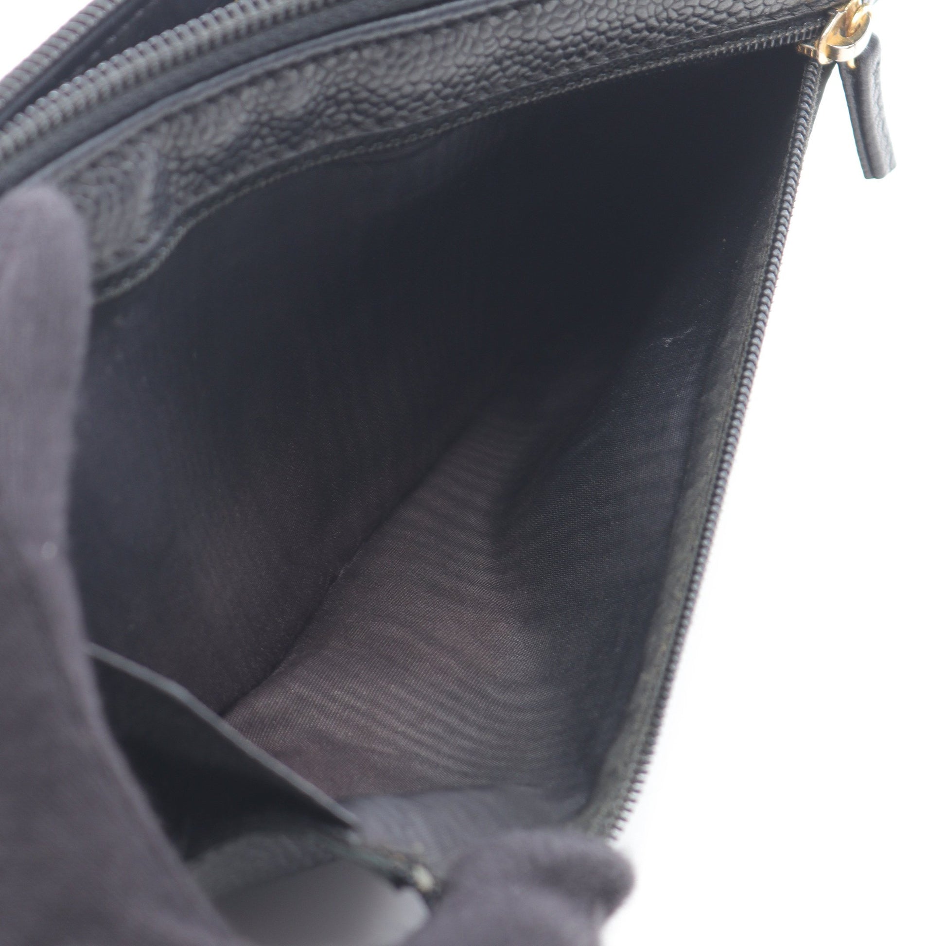 ココマーク ラウンドファスナー長財布 キャビアスキン ブラック ゴールド金具 シャネル 財布・小物 CHANEL