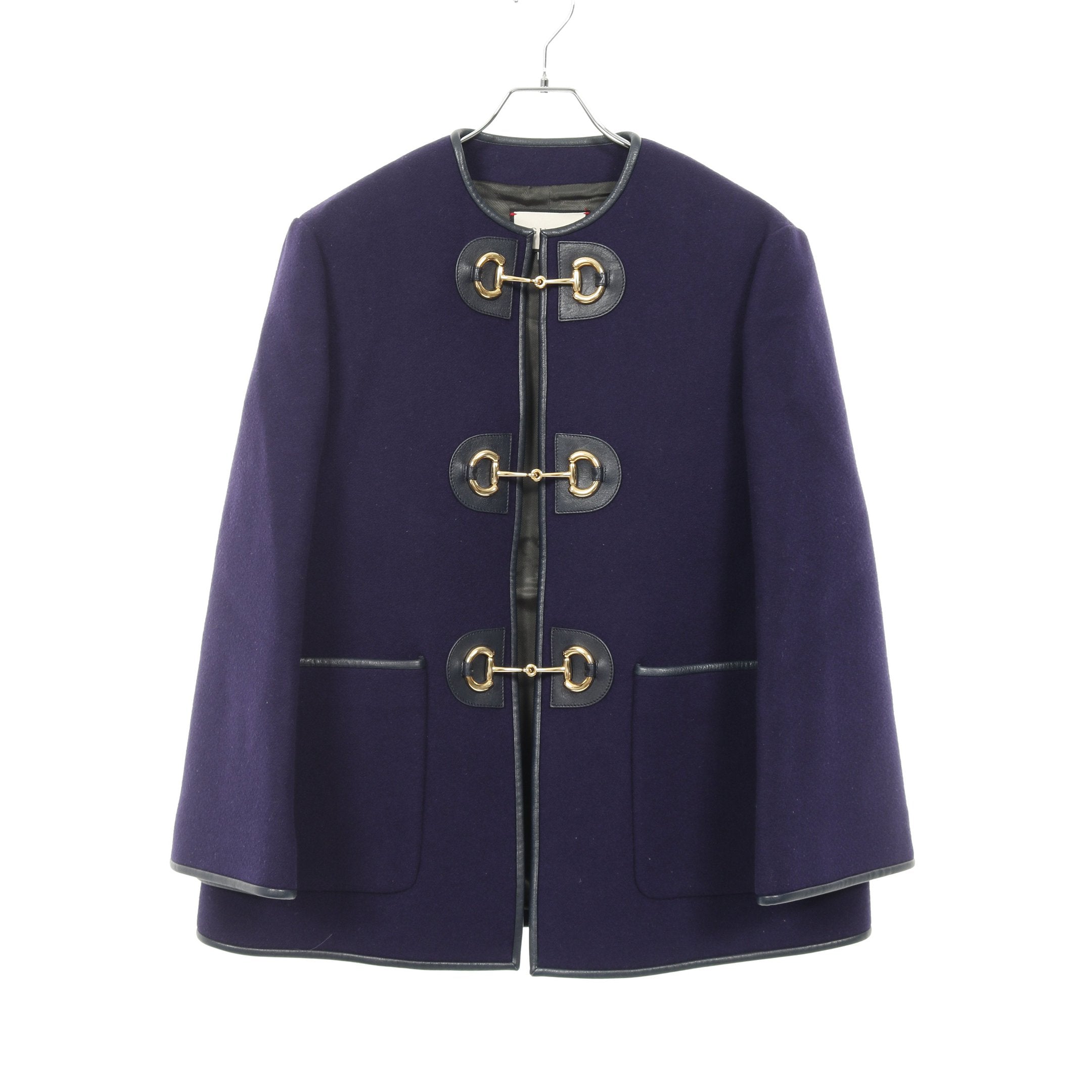 ホースビット コート ノーカラー ウール パープル グッチ – RECLO