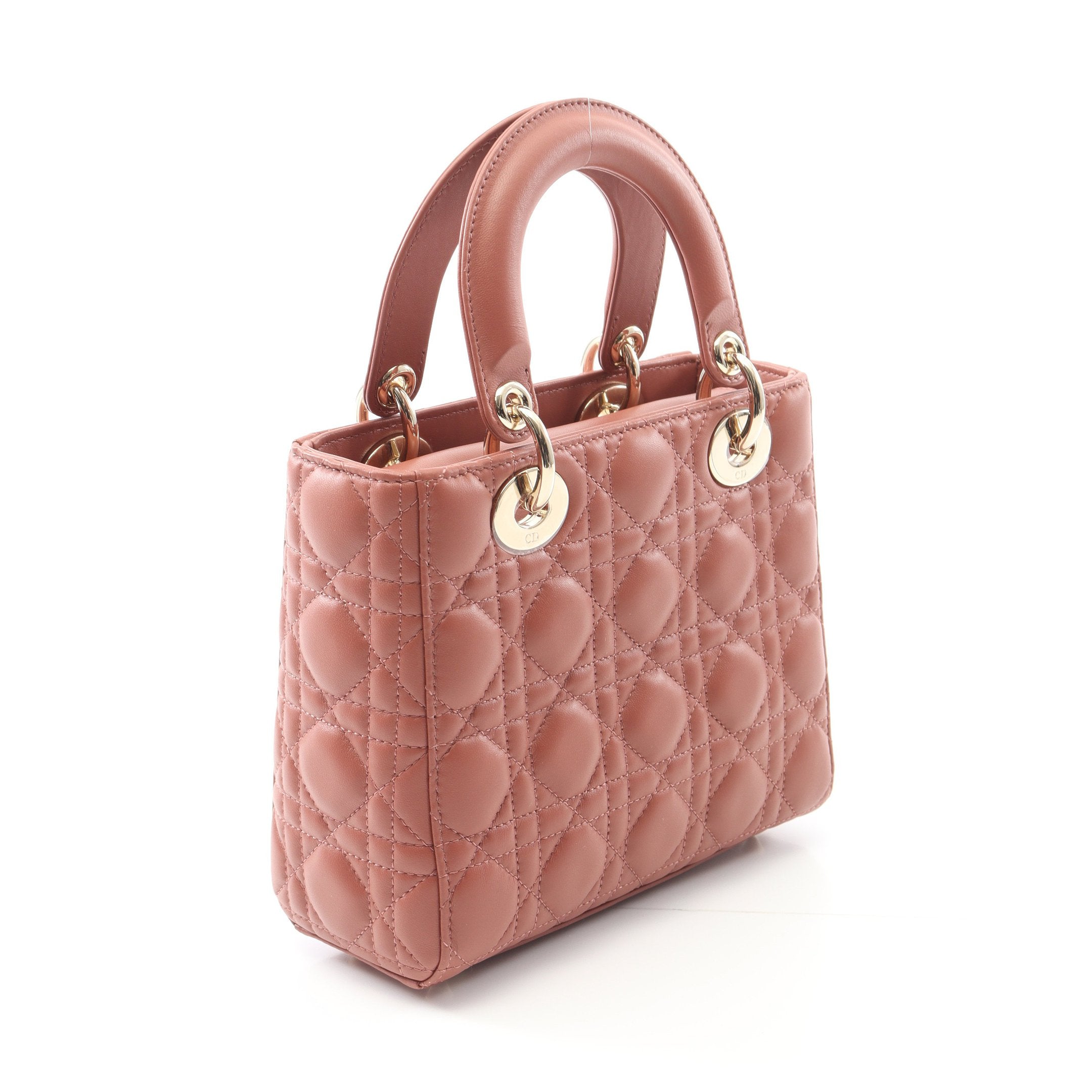 Christian Dior クリスチャンディオール レディディオール レザー リボン 2WAY ハンド ショルダーバッグ ピンク/ブラック LRB44551 レディ ディオール」レザーのミニリボン付きバッグ、“小花柄”刺繍