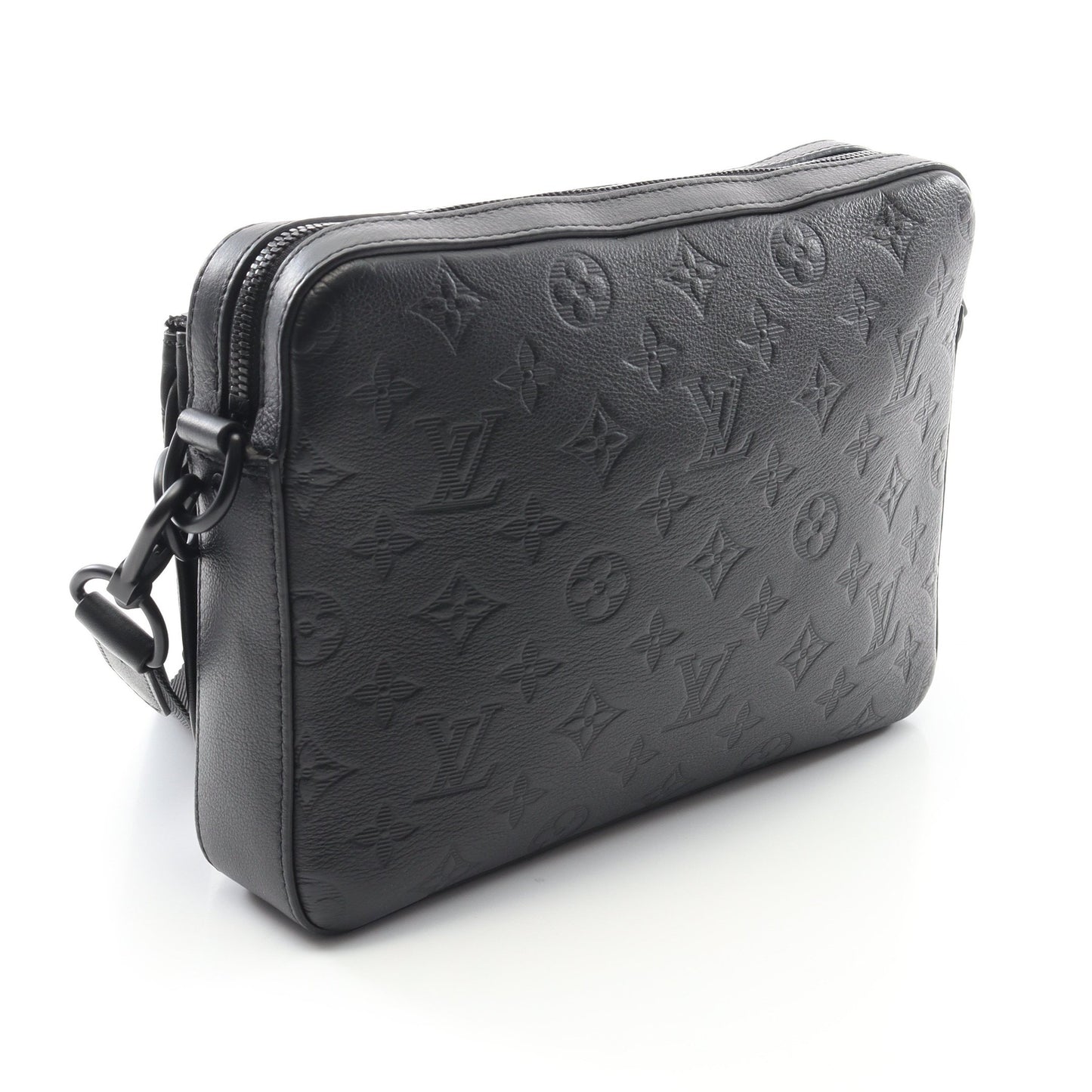 トリオ メッセンジャー モノグラムシャドウ ショルダーバッグ レザー ブラック ルイヴィトン バッグ LOUIS VUITTON