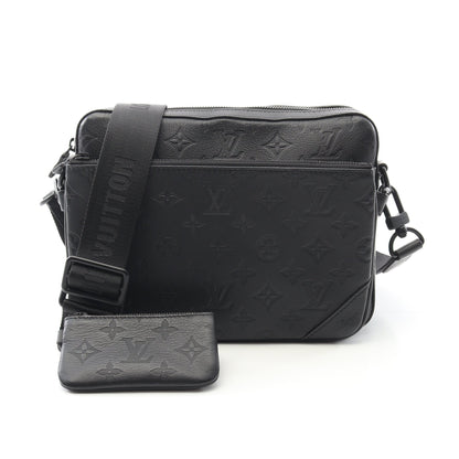 トリオ メッセンジャー モノグラムシャドウ ショルダーバッグ レザー ブラック ルイヴィトン バッグ LOUIS VUITTON
