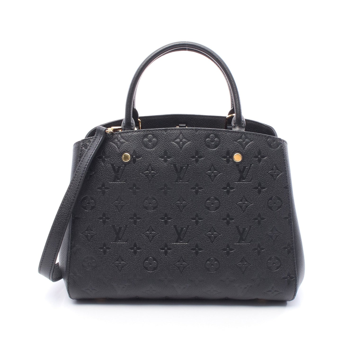 モンテーニュMM モノグラムアンプラント ノワール ハンドバッグ レザー ブラック 2WAY ルイヴィトン バッグ LOUIS VUITTON