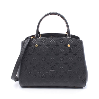 モンテーニュMM モノグラムアンプラント ノワール ハンドバッグ レザー ブラック 2WAY ルイヴィトン バッグ LOUIS VUITTON