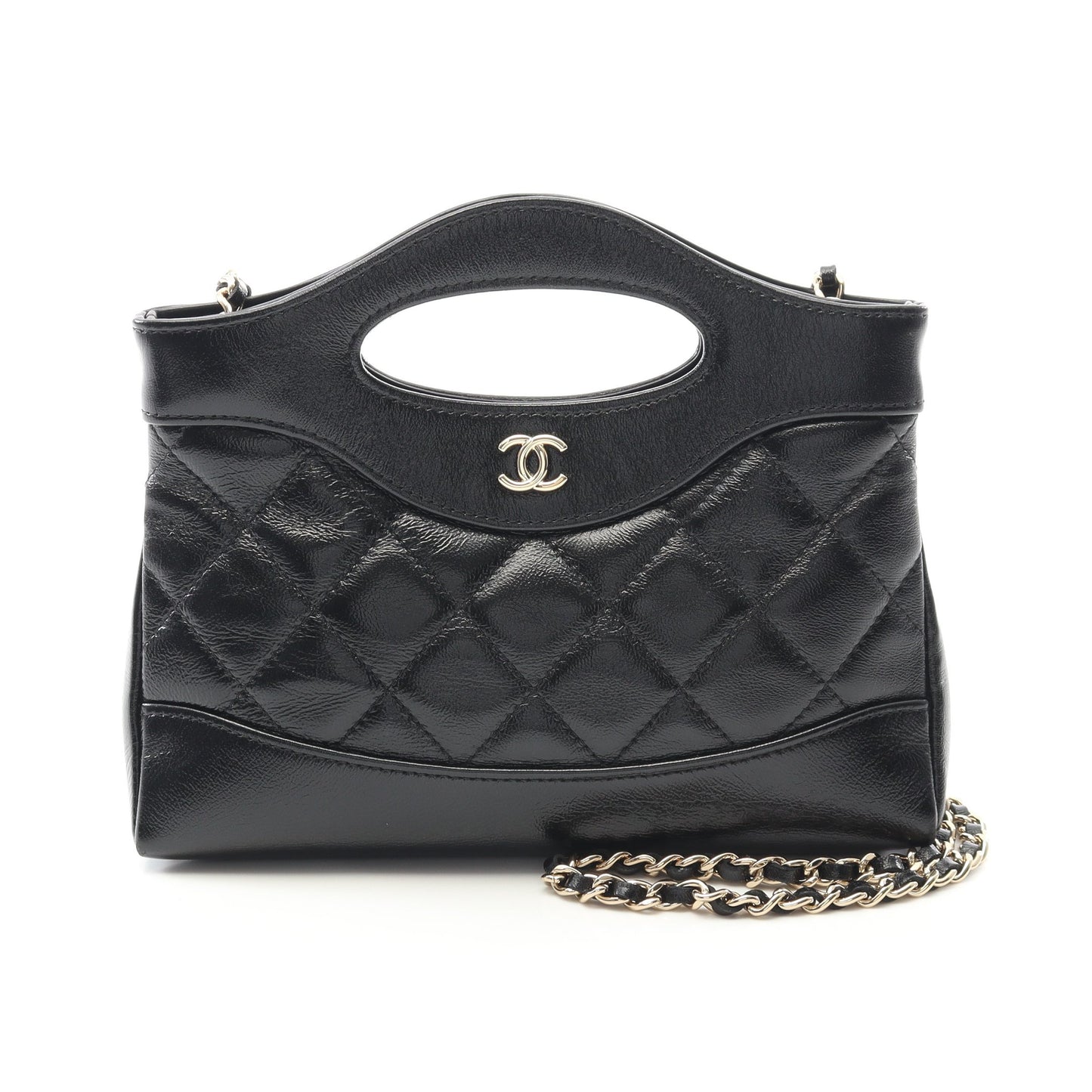 シャネル31 ナノ チェーンショルダーバッグ レザー ブラック ゴールド金具 シャネル バッグ CHANEL