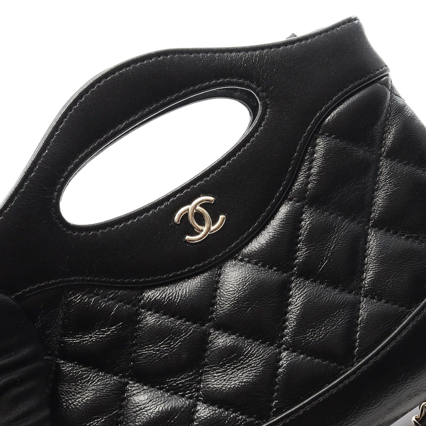 シャネル31 ナノ チェーンショルダーバッグ レザー ブラック ゴールド金具 シャネル バッグ CHANEL