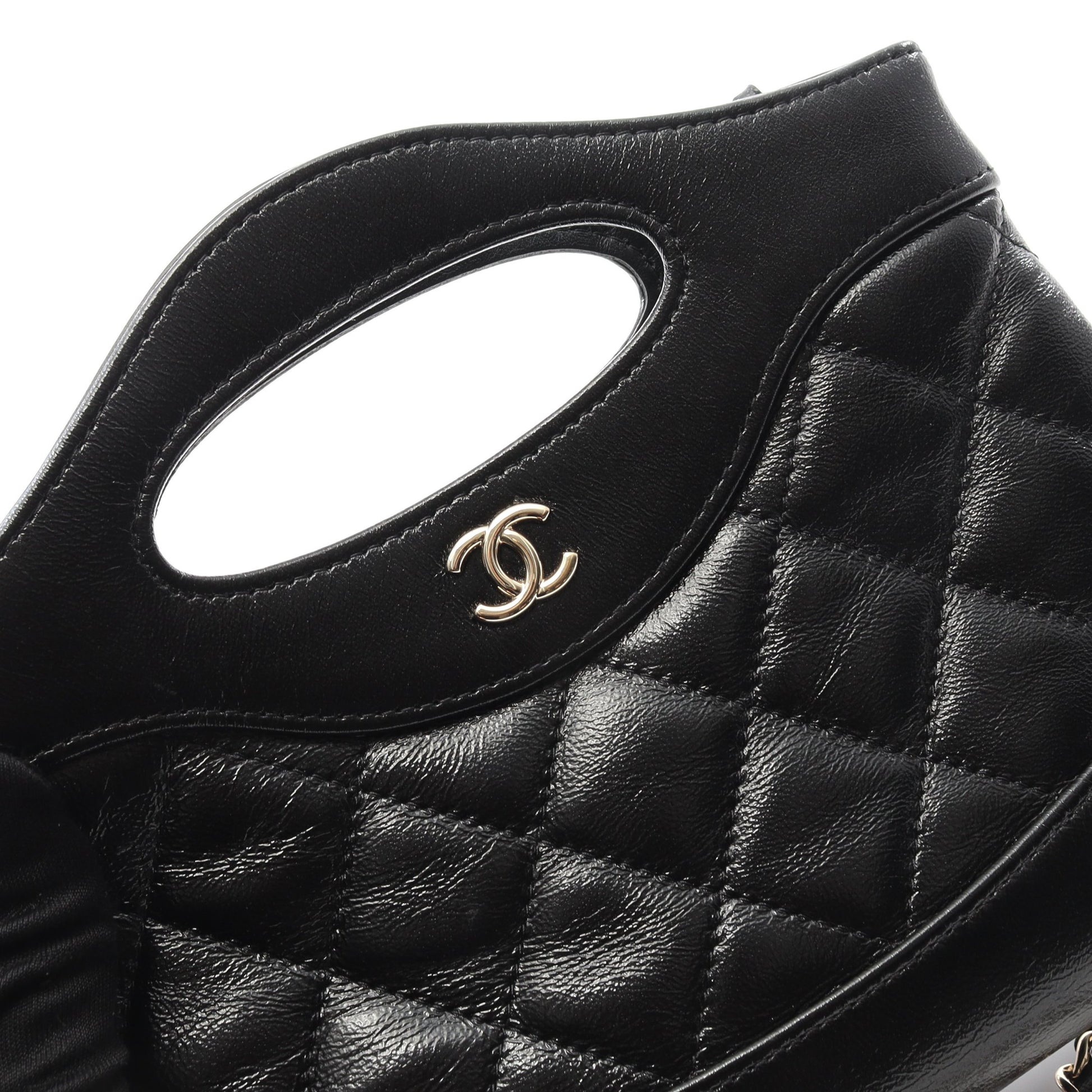 シャネル31 ナノ チェーンショルダーバッグ レザー ブラック ゴールド金具 シャネル バッグ CHANEL