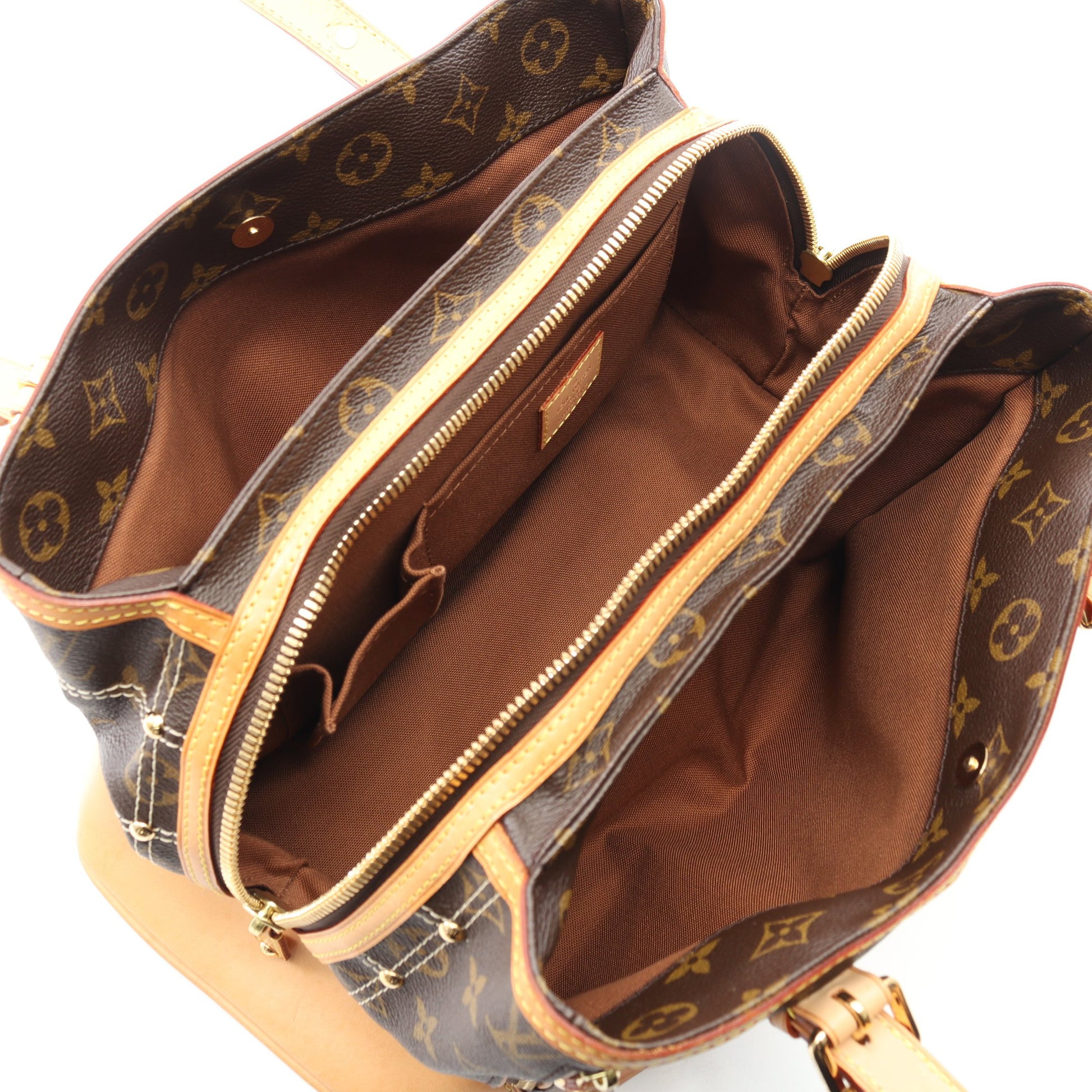 リヴェット モノグラム ハンドバッグ PVC レザー ブラウン ルイヴィトン バッグ LOUIS VUITTON
