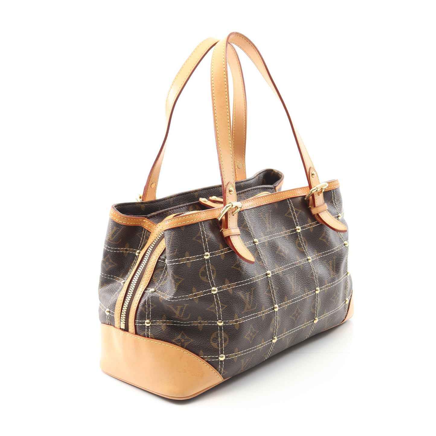 リヴェット モノグラム ハンドバッグ PVC レザー ブラウン ルイヴィトン バッグ LOUIS VUITTON