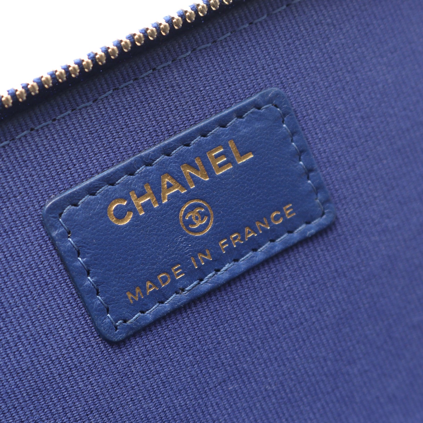 マトラッセ バニティバッグ チェーンショルダーバッグ ラムスキン ブルー ゴールド金具 シャネル バッグ CHANEL