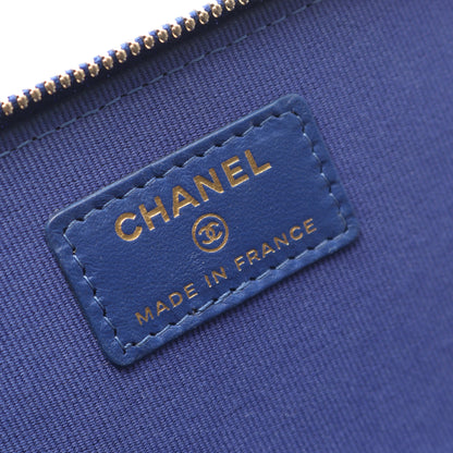 マトラッセ バニティバッグ チェーンショルダーバッグ ラムスキン ブルー ゴールド金具 シャネル バッグ CHANEL