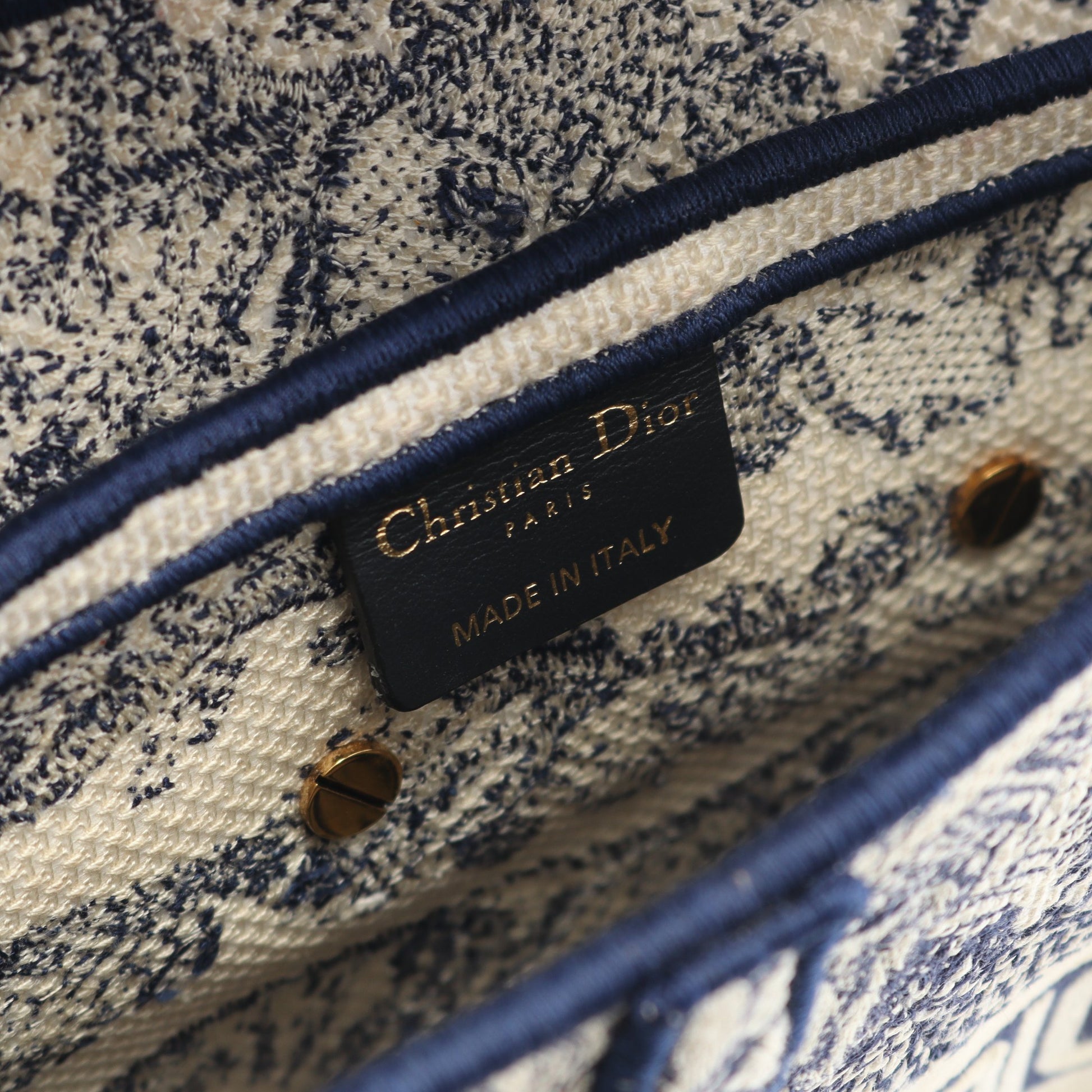 サドルバッグ ハンドバッグ キャンバス ホワイト ネイビー クリスチャンディオール バッグ Christian Dior