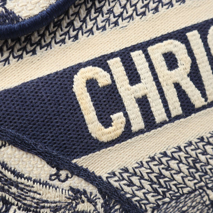 サドルバッグ ハンドバッグ キャンバス ホワイト ネイビー クリスチャンディオール バッグ Christian Dior