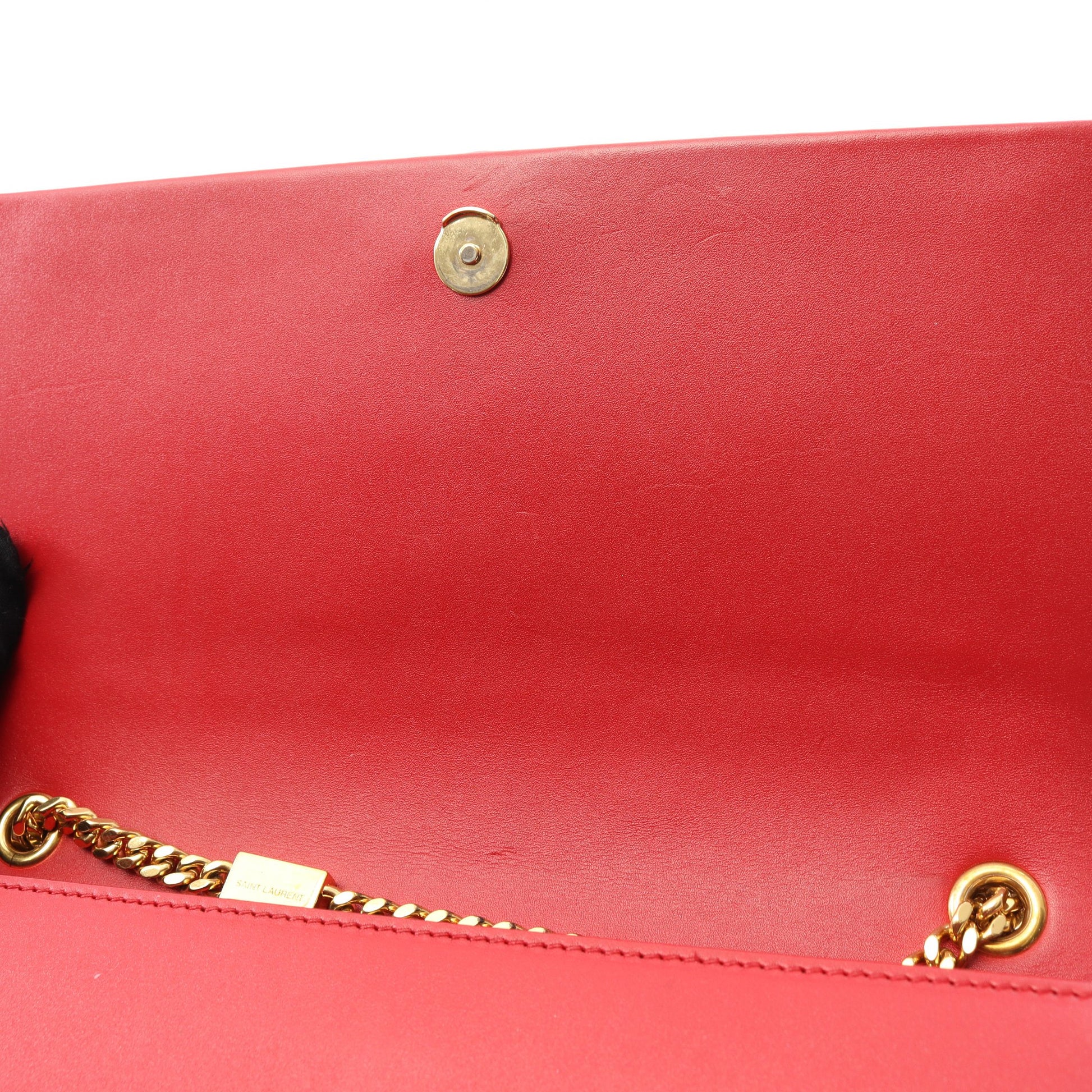 ケイト モノグラム チェーンショルダーバッグ レザー レッド サンローランパリ バッグ SAINT LAURENT PARIS