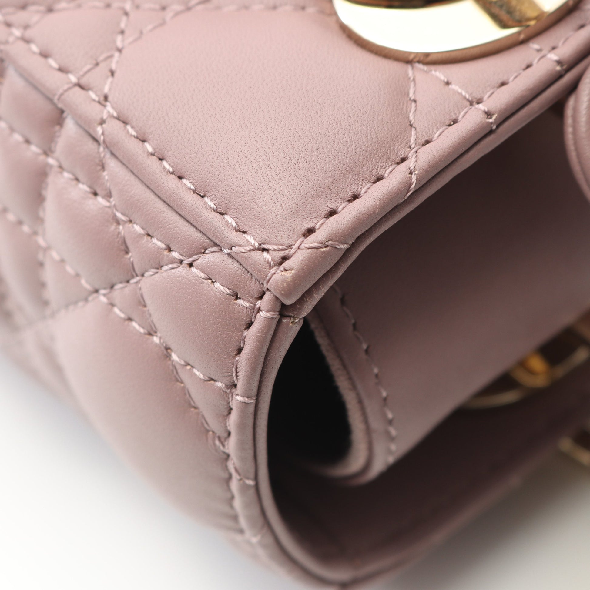 レディディオール スモール カナージュ ハンドバッグ レザー ダスティピンク 2WAY クリスチャンディオール バッグ Christian Dior