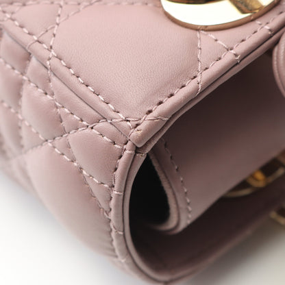 レディディオール スモール カナージュ ハンドバッグ レザー ダスティピンク 2WAY クリスチャンディオール バッグ Christian Dior