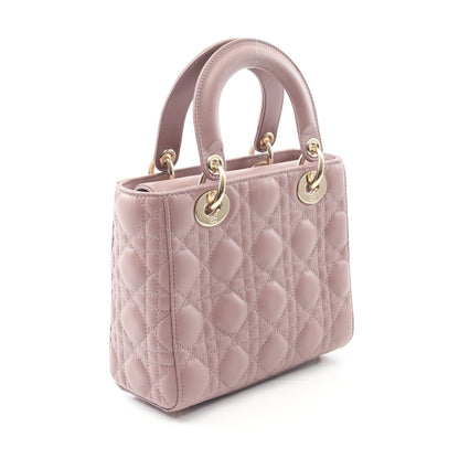 レディディオール スモール カナージュ ハンドバッグ レザー ダスティピンク 2WAY クリスチャンディオール バッグ Christian Dior