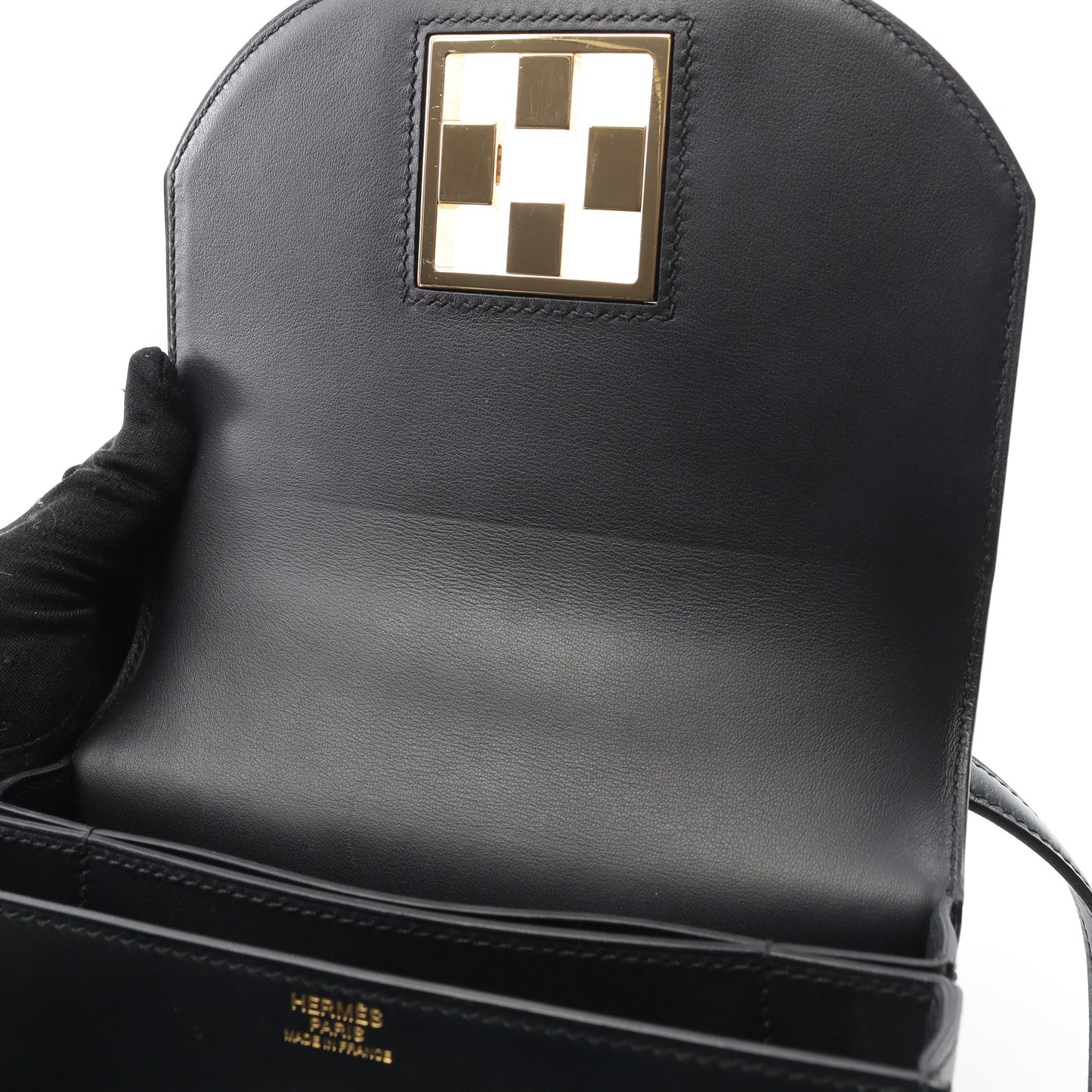 モザイク 24-17 ショルダーバッグ ボックスカーフ ブラック ゴールド金具 D刻印 エルメス バッグ HERMES