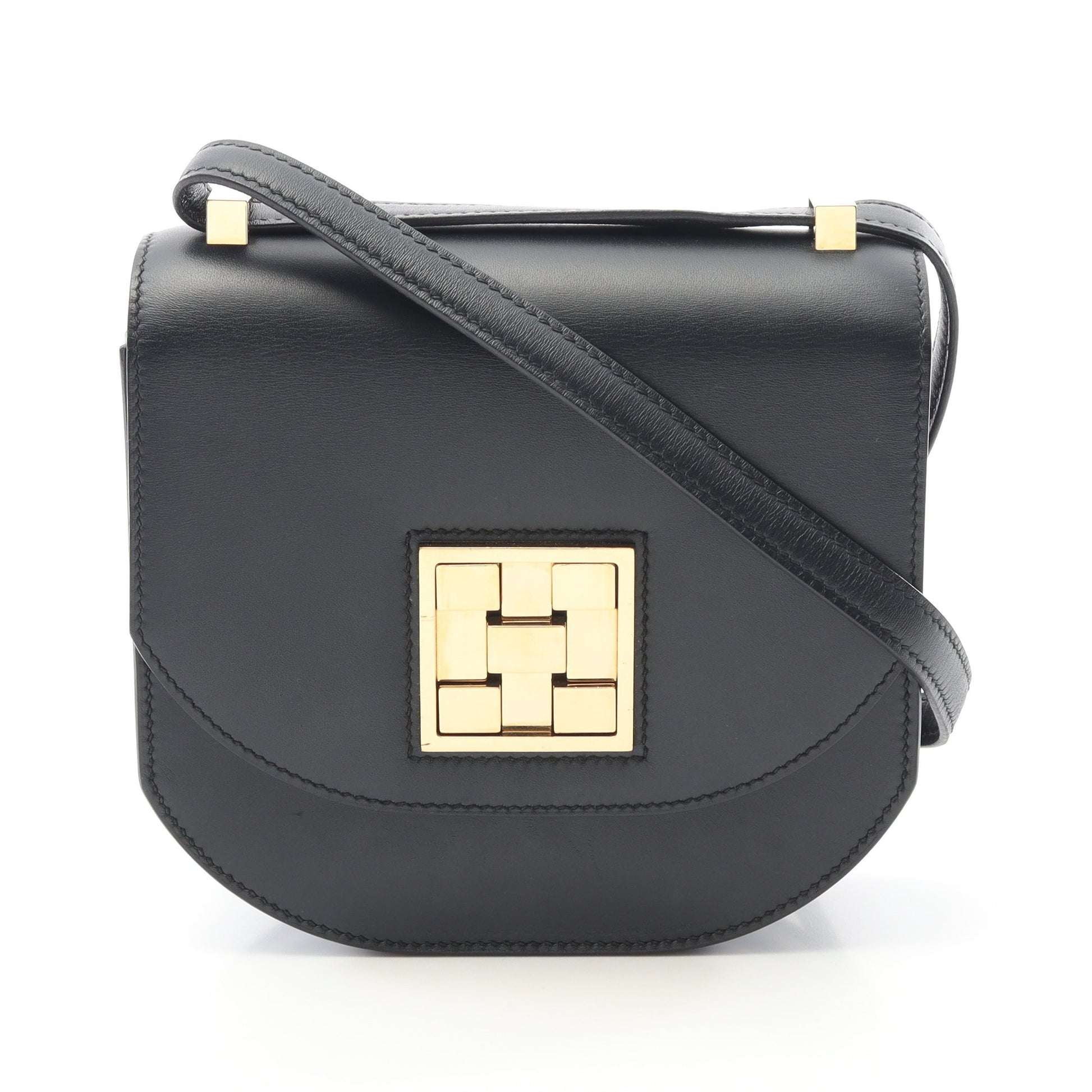 モザイク 24-17 ショルダーバッグ ボックスカーフ ブラック ゴールド金具 D刻印 エルメス バッグ HERMES