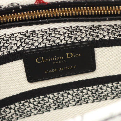 LADY D-LITE ミディアム ハンドバッグ キャンバス ホワイト マルチカラー 2WAY クリスチャンディオール バッグ Christian Dior