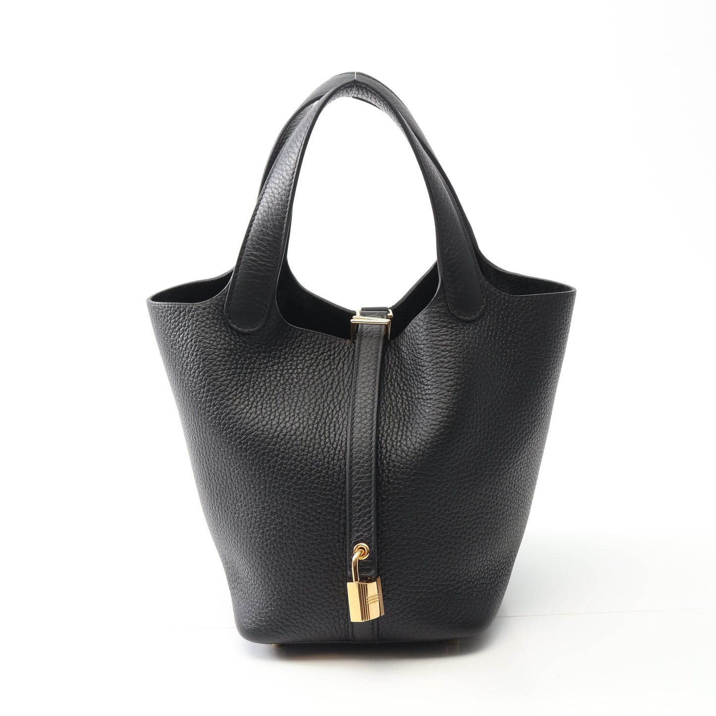 ピコタンロックPM ハンドバッグ トリヨンクレマンス ブラック ゴールド金具 W刻印 エルメス バッグ HERMES