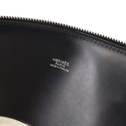 ボリードパドック40 ハンドバッグ ヴァッシュハンター ツイルテック ブラック ベージュ シルバー金具 □R刻印 エルメス バッグ HERMES