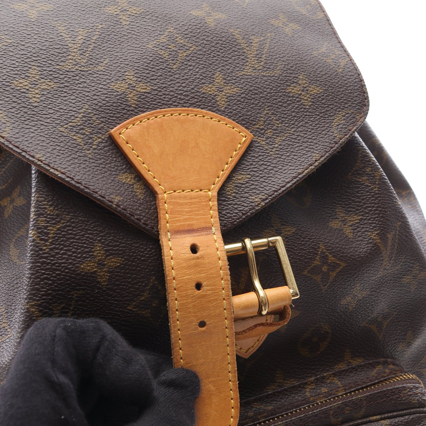 モンスリGM モノグラム バックパック リュックサック PVC レザー ブラウン ルイヴィトン バッグ LOUIS VUITTON