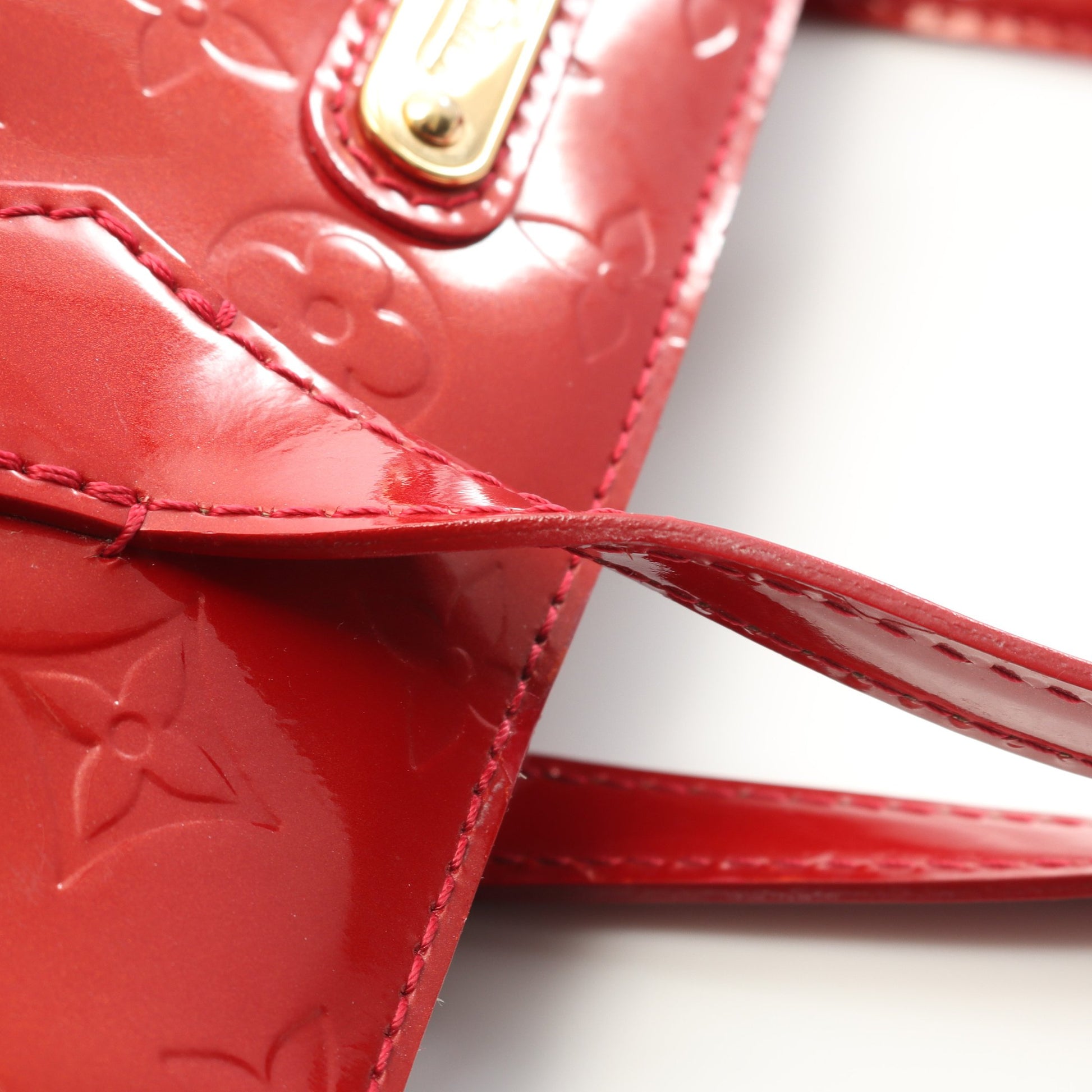ウィルシャーPM モノグラムヴェルニ ポムダムール ハンドバッグ レザー レッド ルイヴィトン バッグ LOUIS VUITTON