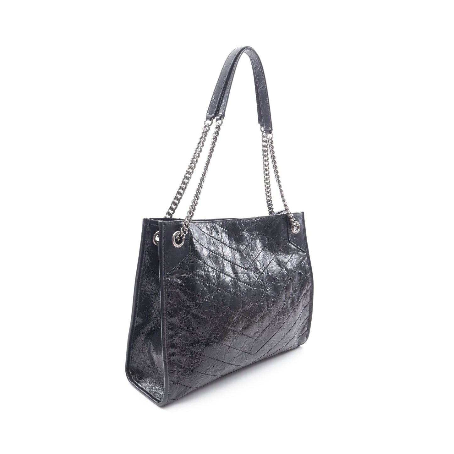 ニキ ショッピングバッグ チェーンショルダーバッグ チェーントートバッグ レザー ブラック サンローランパリ バッグ SAINT LAURENT PARIS