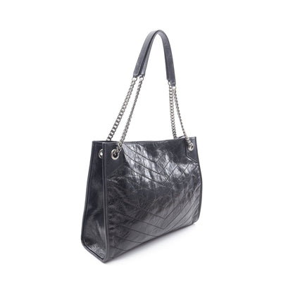 ニキ ショッピングバッグ チェーンショルダーバッグ チェーントートバッグ レザー ブラック サンローランパリ バッグ SAINT LAURENT PARIS