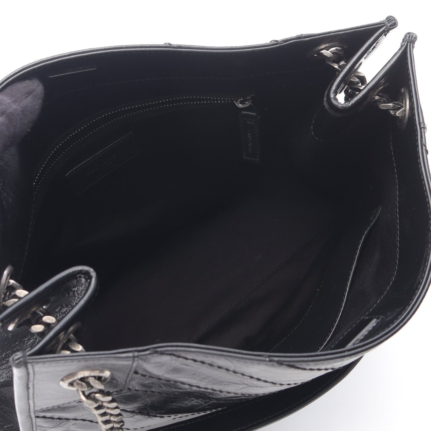 ニキ ショッピングバッグ チェーンショルダーバッグ チェーントートバッグ レザー ブラック サンローランパリ バッグ SAINT LAURENT PARIS