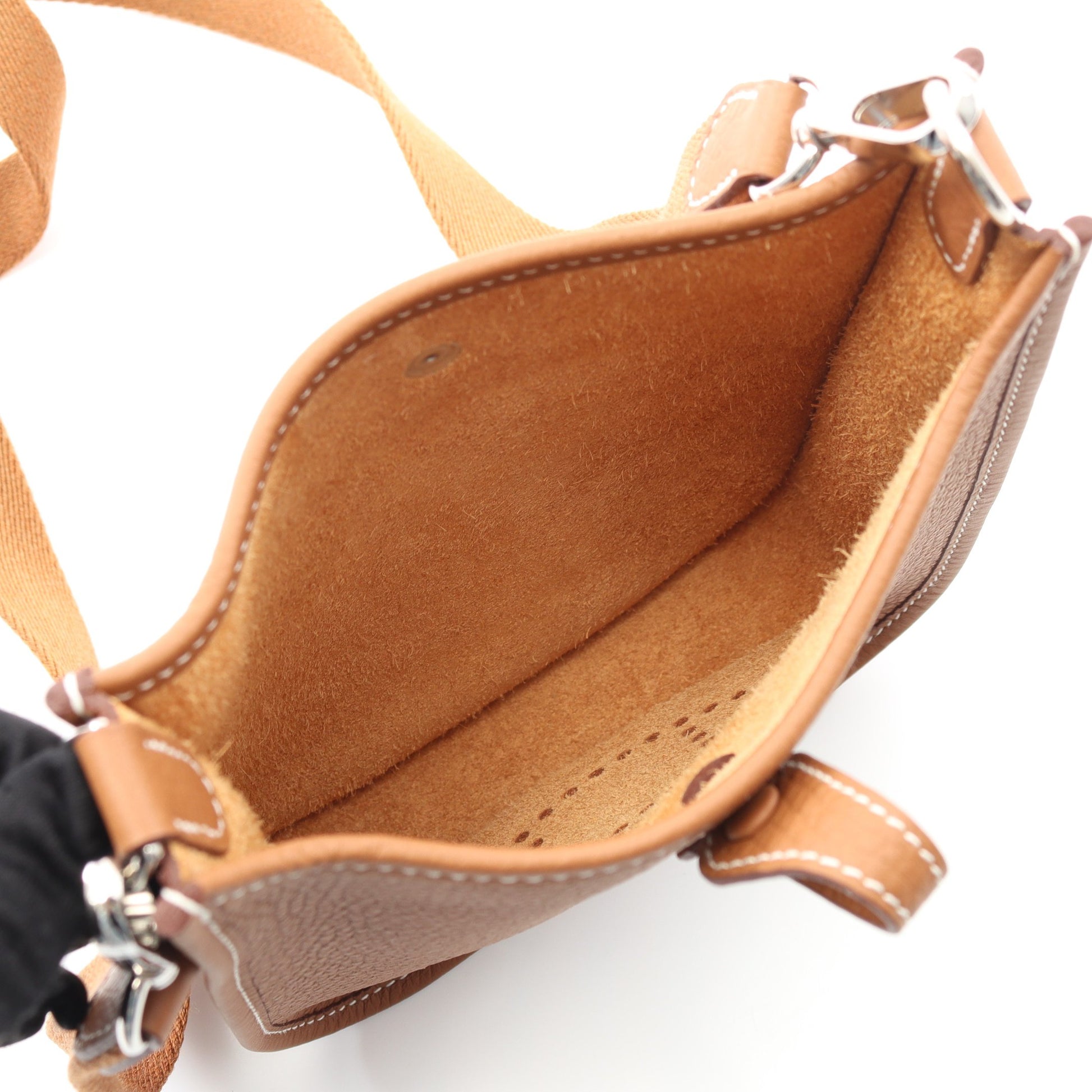 エヴリンTPM ゴールド ショルダーバッグ トリヨンクレマンス ライトブラウン シルバー金具 W刻印 エルメス バッグ HERMES